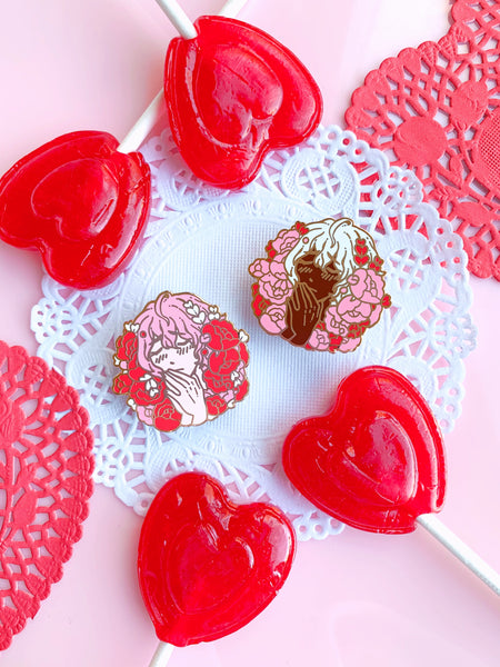 aphrodite and eros enamel pins