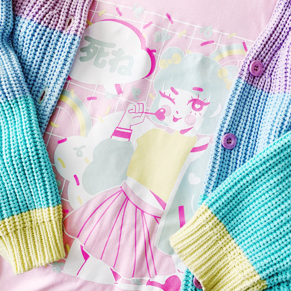 rainbows and sunshine "die!!" tee