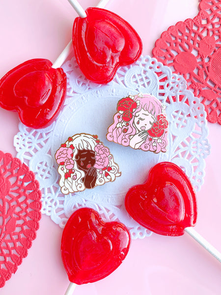 aphrodite and eros enamel pins