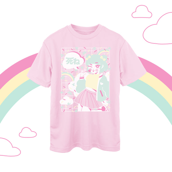 rainbows and sunshine "die!!" tee