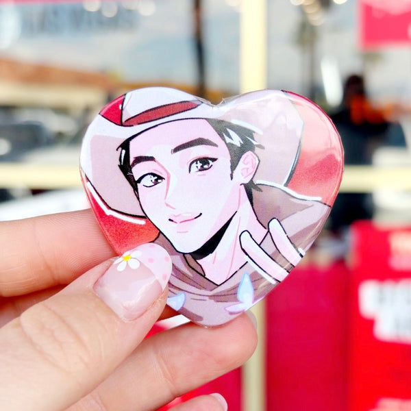 cowboy bts heart buttons