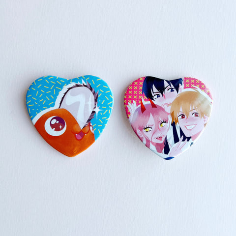 chainsaw heart buttons