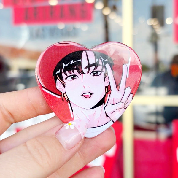 cowboy bts heart buttons