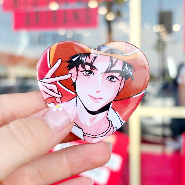 cowboy bts heart buttons