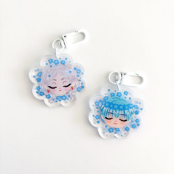 flower and jar charms