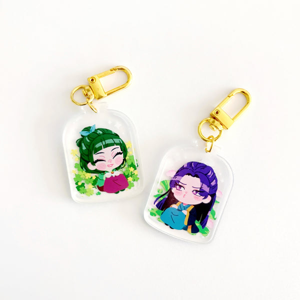 flower and jar charms